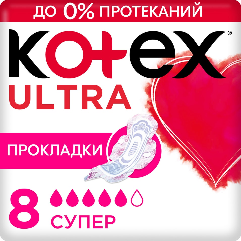 Прокладки Kotex Ultra Супер 8шт - Vprokru Перекрёсток 149₽