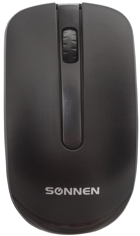 Мышь беспроводная Sonnen M-3032 USB 1200dpi 2 кнопки+1 колесо-кнопка оптическая черная
