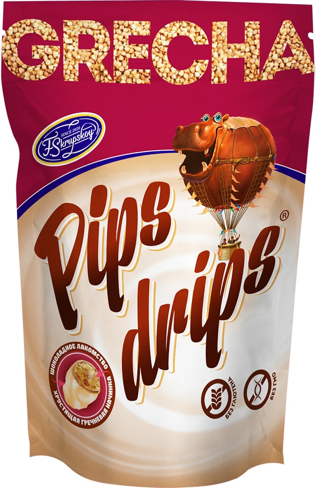 Драже Pips Drips Grecha white гречневое в белой шоколадной глазури 100г