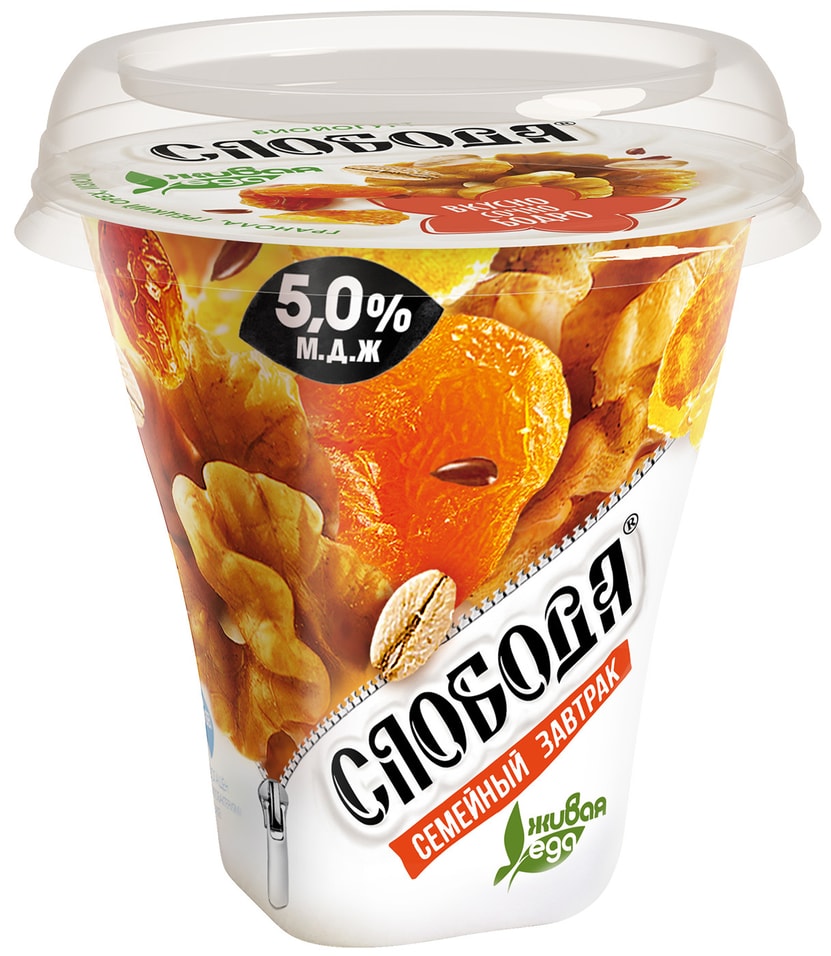 Йогурт Слобода Гранола и изюм 5% 250г от Vprok.ru