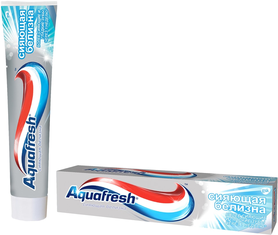 Зубная паста Aquafresh Тройная защита Сияющая белизна 100мл