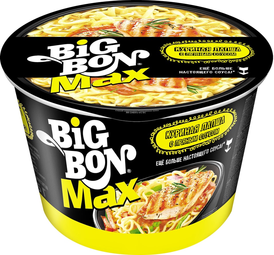 Лапша Big Bon Max c курицей и пряным соусом 95г