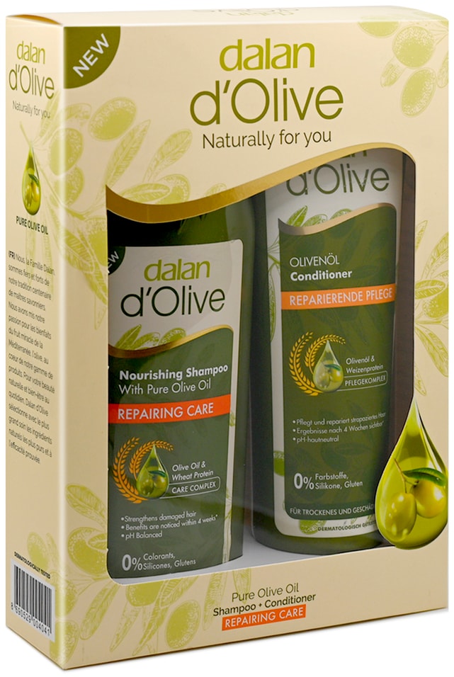 Подарочный набор Dalan D Olive Шампунь для волос восстанавливающий 400мл + Кондиционер лосьон для волос 200мл