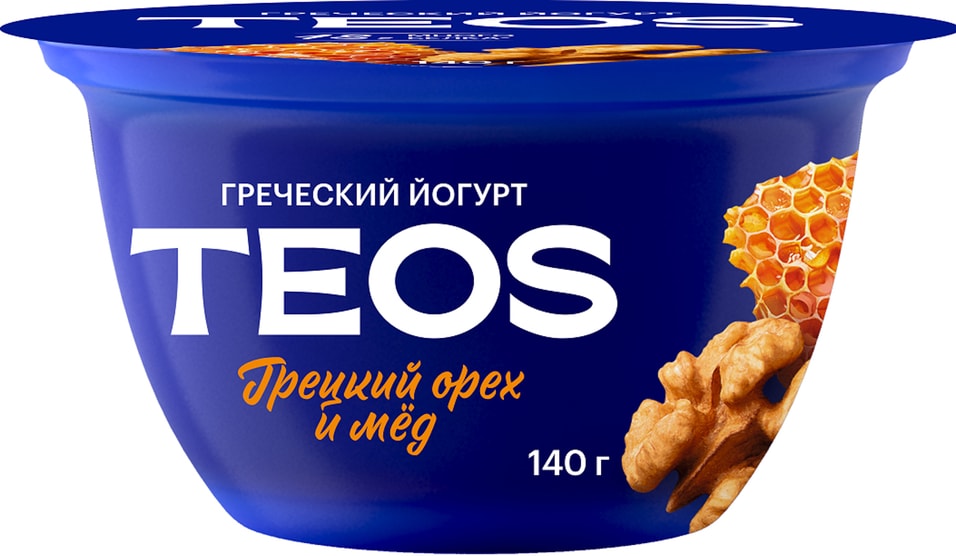 Йогурт Teos Греческий Грецкий орех-Мед 2% 140г