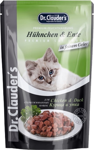 Влажный корм для кошек DrClauders для стерилизованных Курица и утка 85г 61₽