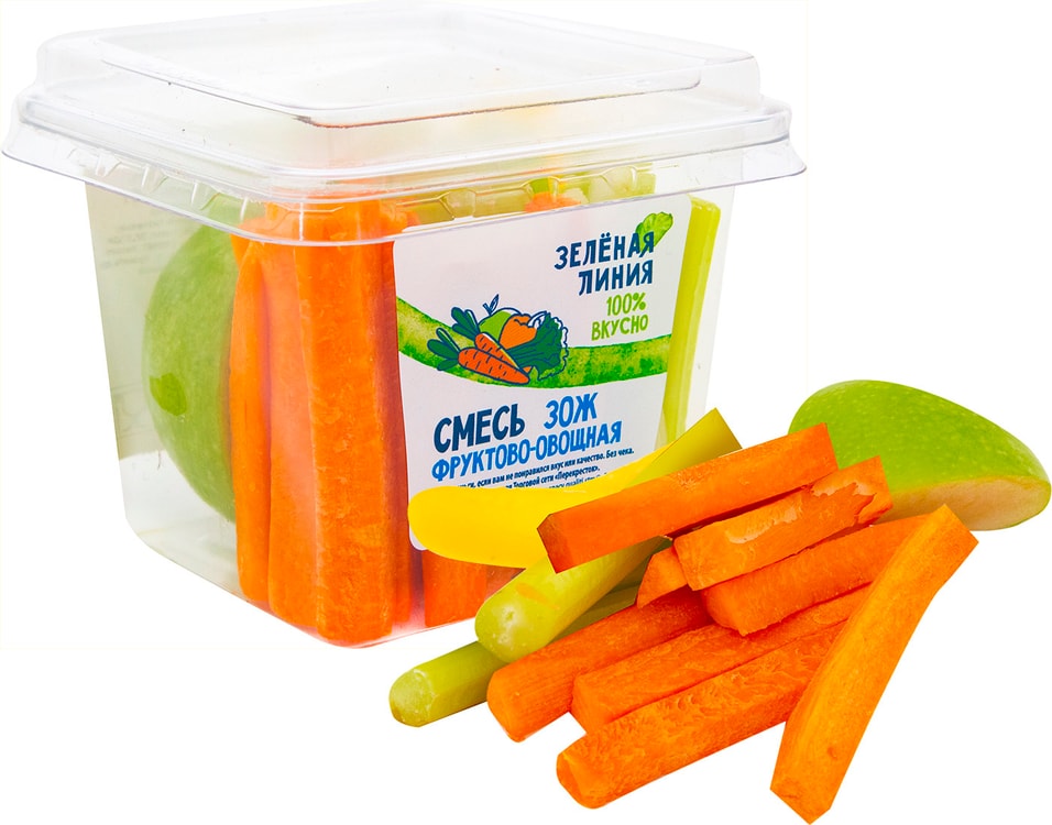Смесь фруктово-овощная Зеленая линия Зож Морковь Сельдерей-черешки Яблоки Перец сладкий 200г