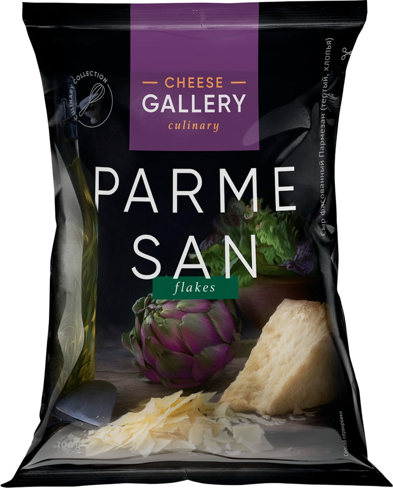 Сыр Cheese Gallery пармезан тертый хлопья 32% 100г