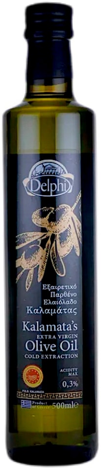 Масло оливковое Delphi Extra Virgin P.D.O Kalamata нерафинированное 500мл