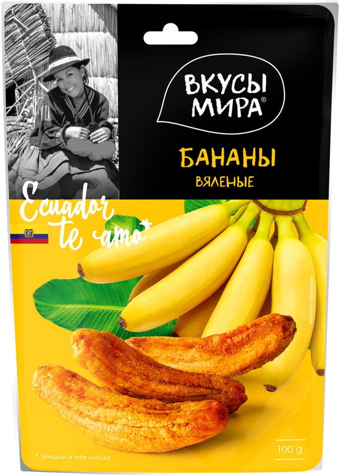 Бананы Вкусы Мира вяленые 100г от Vprok.ru