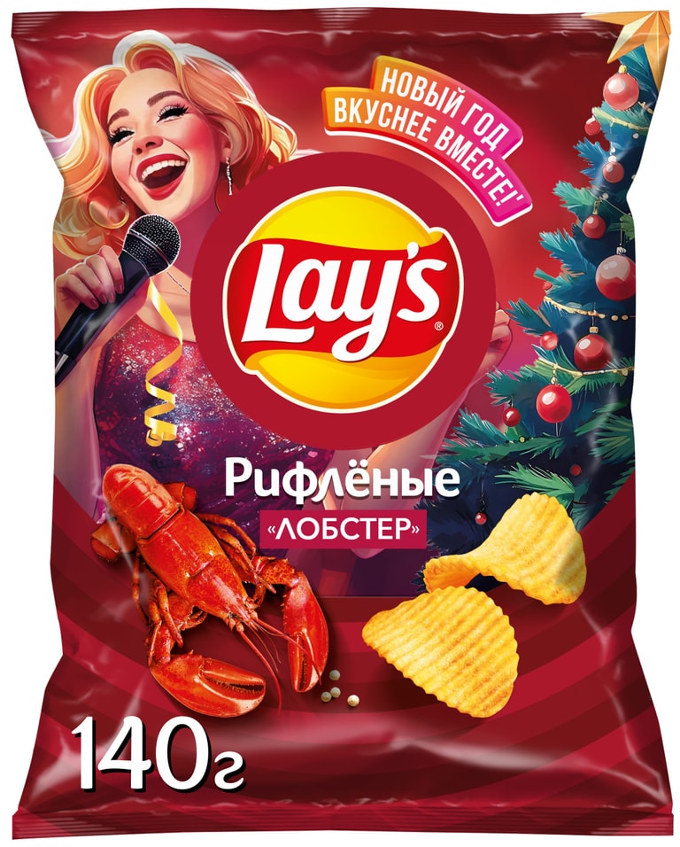 Чипсы Lays Рифленые Лобстер 140г - Vprok.ru Перекрёсток