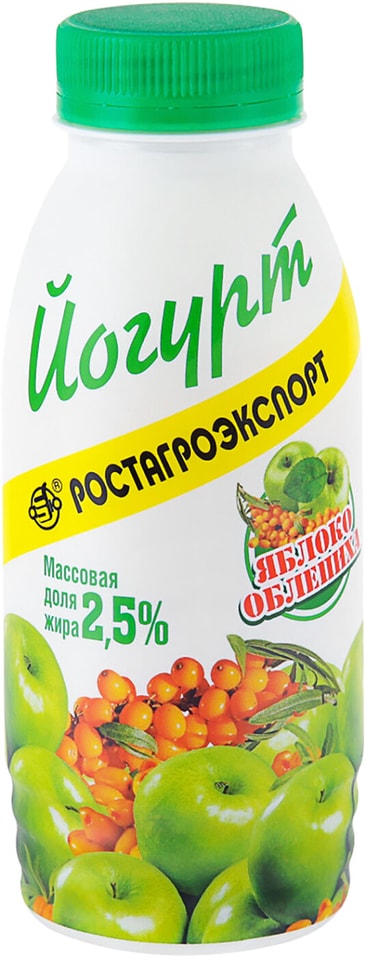Йогурт питьевой РостАгроКомплекс Яблоко и Облепиха 2.5% 290г
