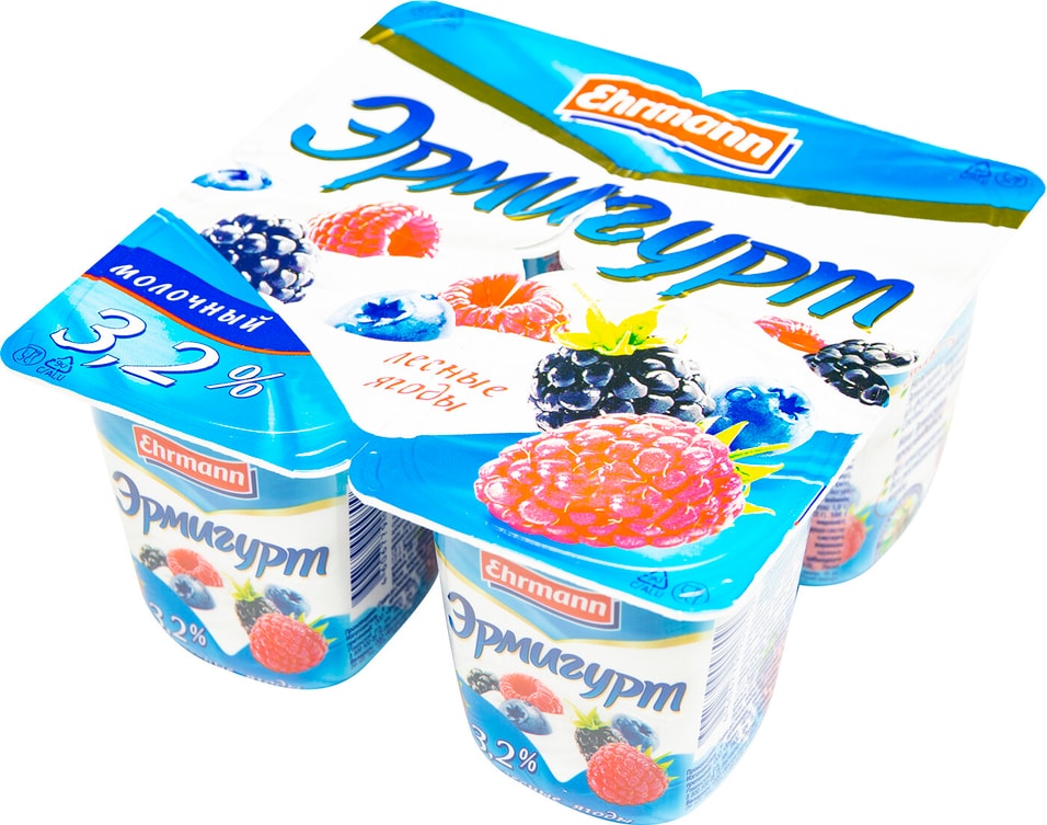 Продукт йогуртный Эрмигурт Лесные ягоды 3.2% 4шт*100г