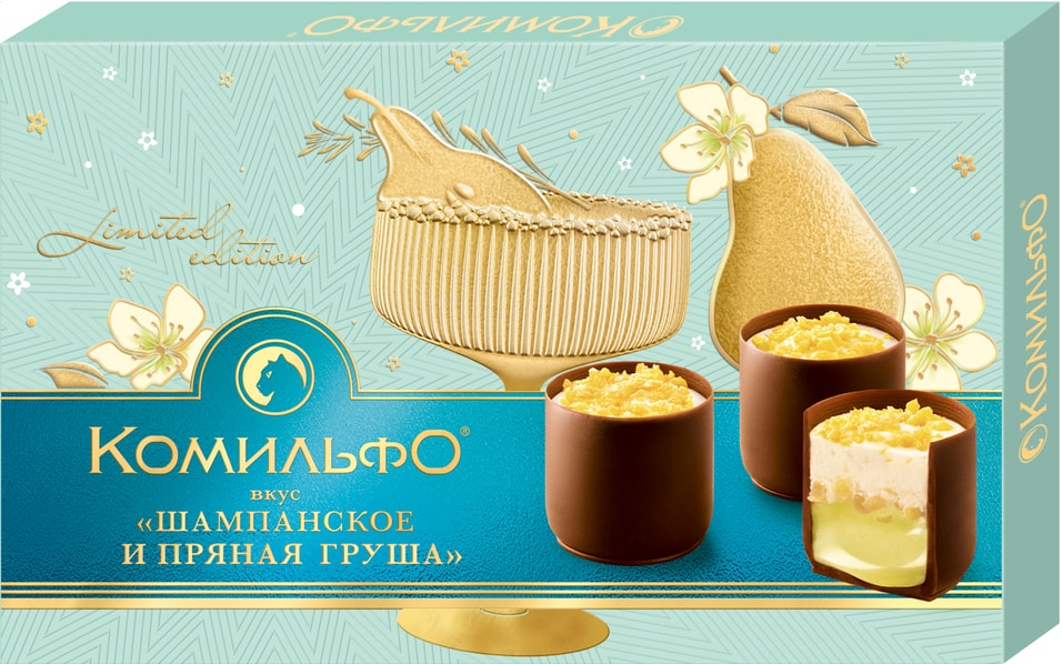 Конфеты Комильфо шоколадные Шампанское и пряная груша 116г