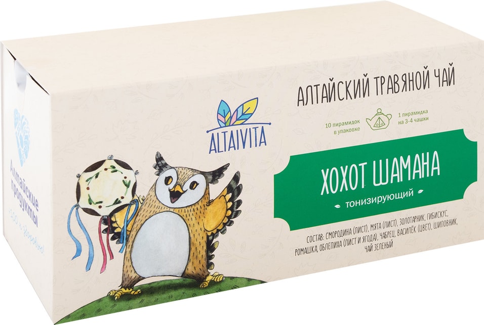 Чай травяной AltaiVita Хохот Шамана Тонизирующий 10*4г от Vprok.ru