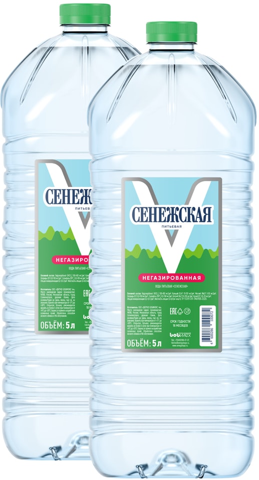 Вода Сенежская питьевая негазированная 5л (упаковка 2 шт.)