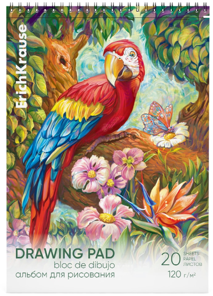 Альбом для рисования ErichKrause Попугай А4 20 листов
