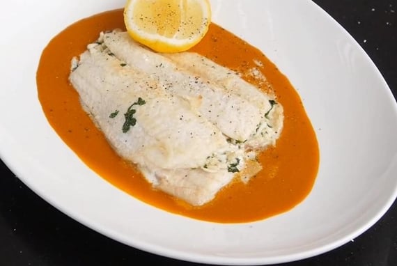 Фаршированный морской язык от Кулинарной школы Аркадия Новикова
