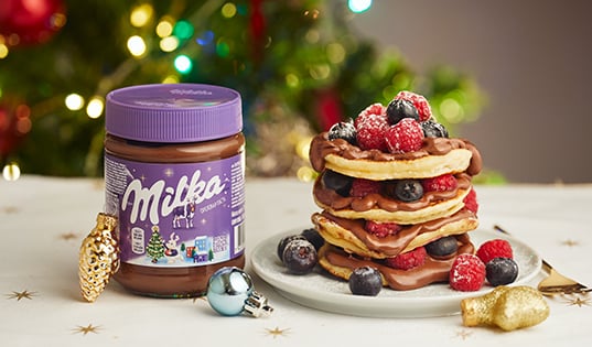 Воздушные оладьи с пастой Milka